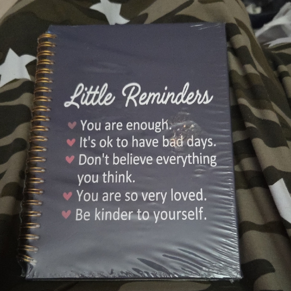 Little Reminders Spiral Journal - Navy Cover with Pink Hearts